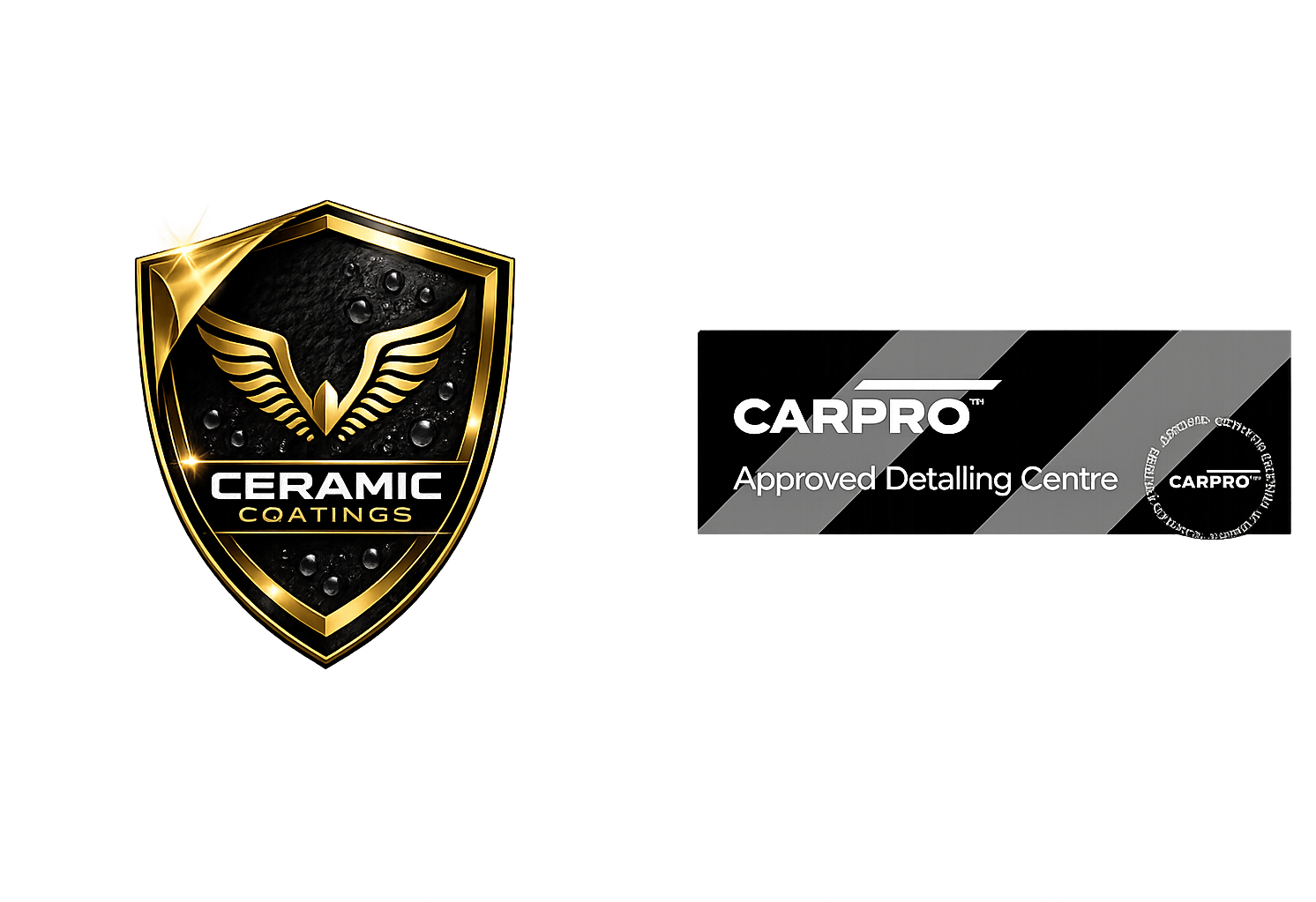 CARPRO Approved Detailing Centre and Ceramic Coatings certification badges